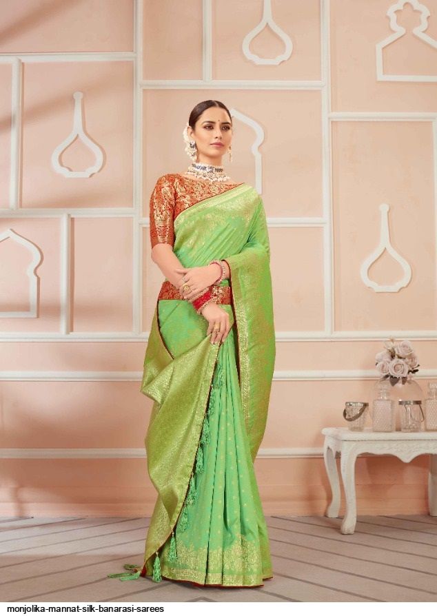 MONJOLIKA MANNAT SILK BANARASI SAREES 4503