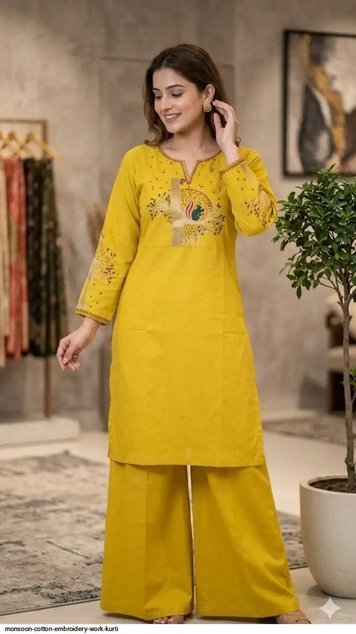 MONSOON COTTON EMBROIDERY WORK KURTI 2