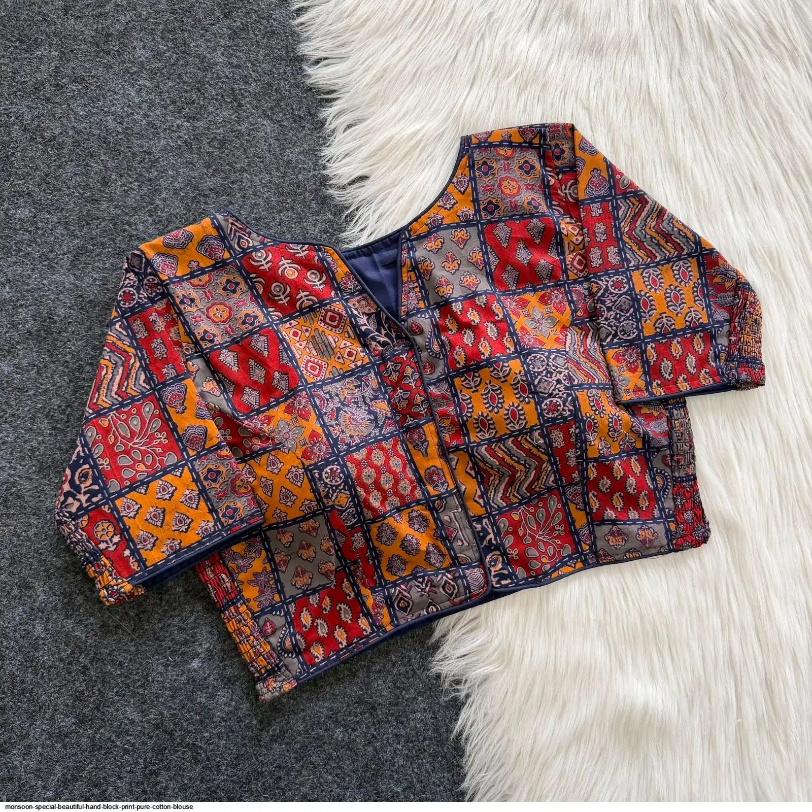 MONSOON SPECIAL BEAUTIFUL HAND BLOCK PRINT PURE COTTON BLOUSE 2