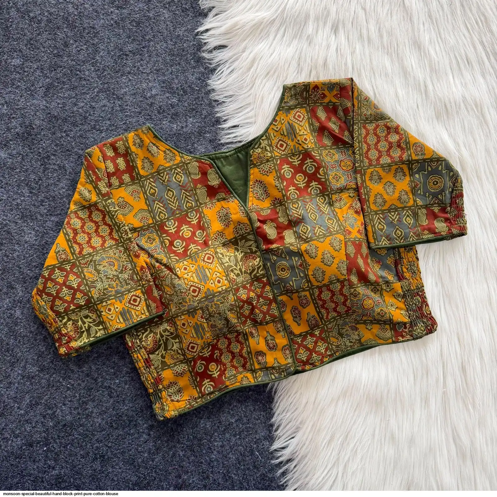 MONSOON SPECIAL BEAUTIFUL HAND BLOCK PRINT PURE COTTON BLOUSE 3