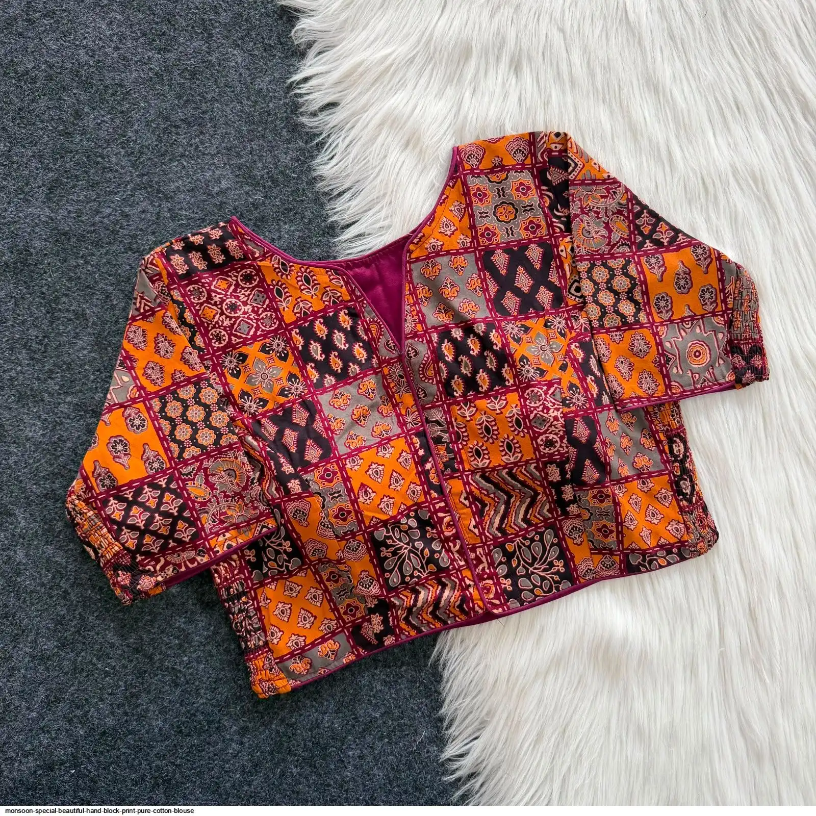MONSOON SPECIAL BEAUTIFUL HAND BLOCK PRINT PURE COTTON BLOUSE 4