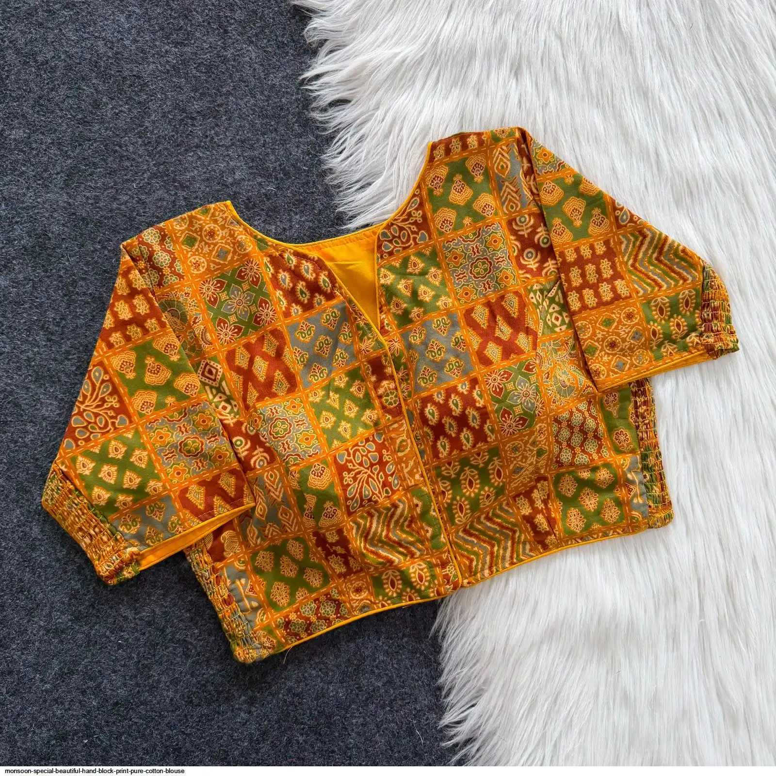 MONSOON SPECIAL BEAUTIFUL HAND BLOCK PRINT PURE COTTON BLOUSE 5
