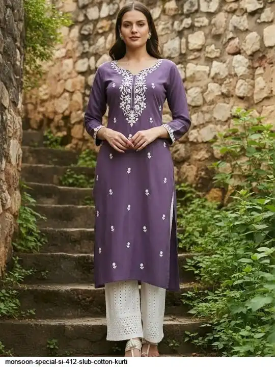 MONSOON SPECIAL SI 412 SLUB COTTON KURTI 2