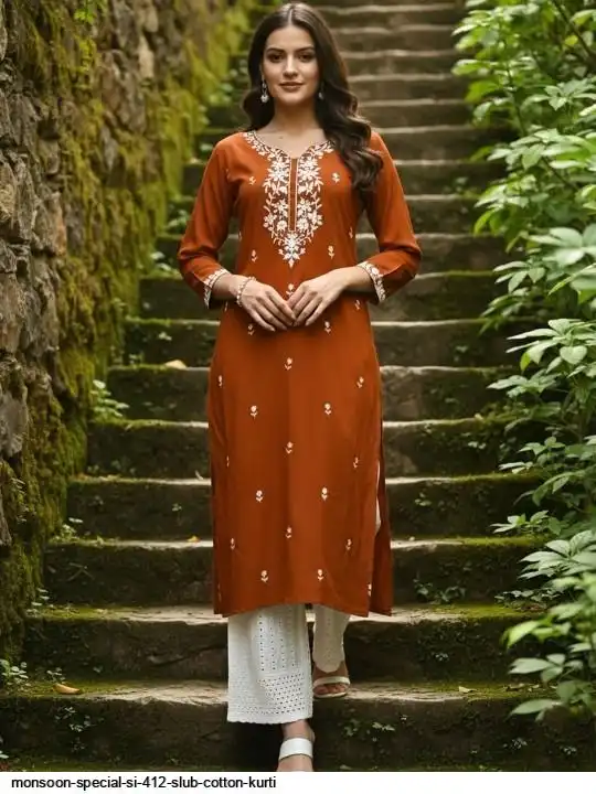 MONSOON SPECIAL SI 412 SLUB COTTON KURTI 4