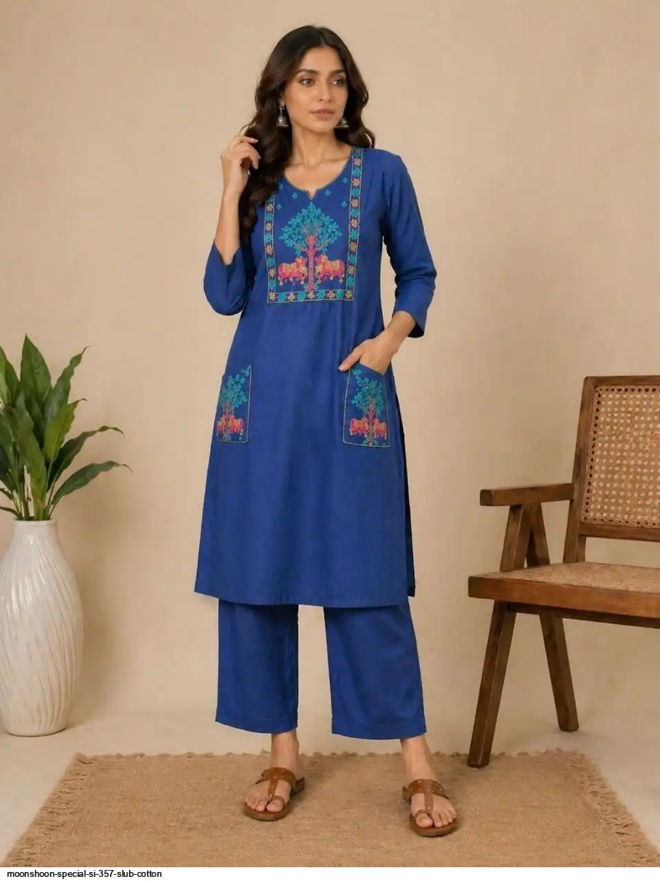 NEW SI 357 SLUB COTTON KURTI 1