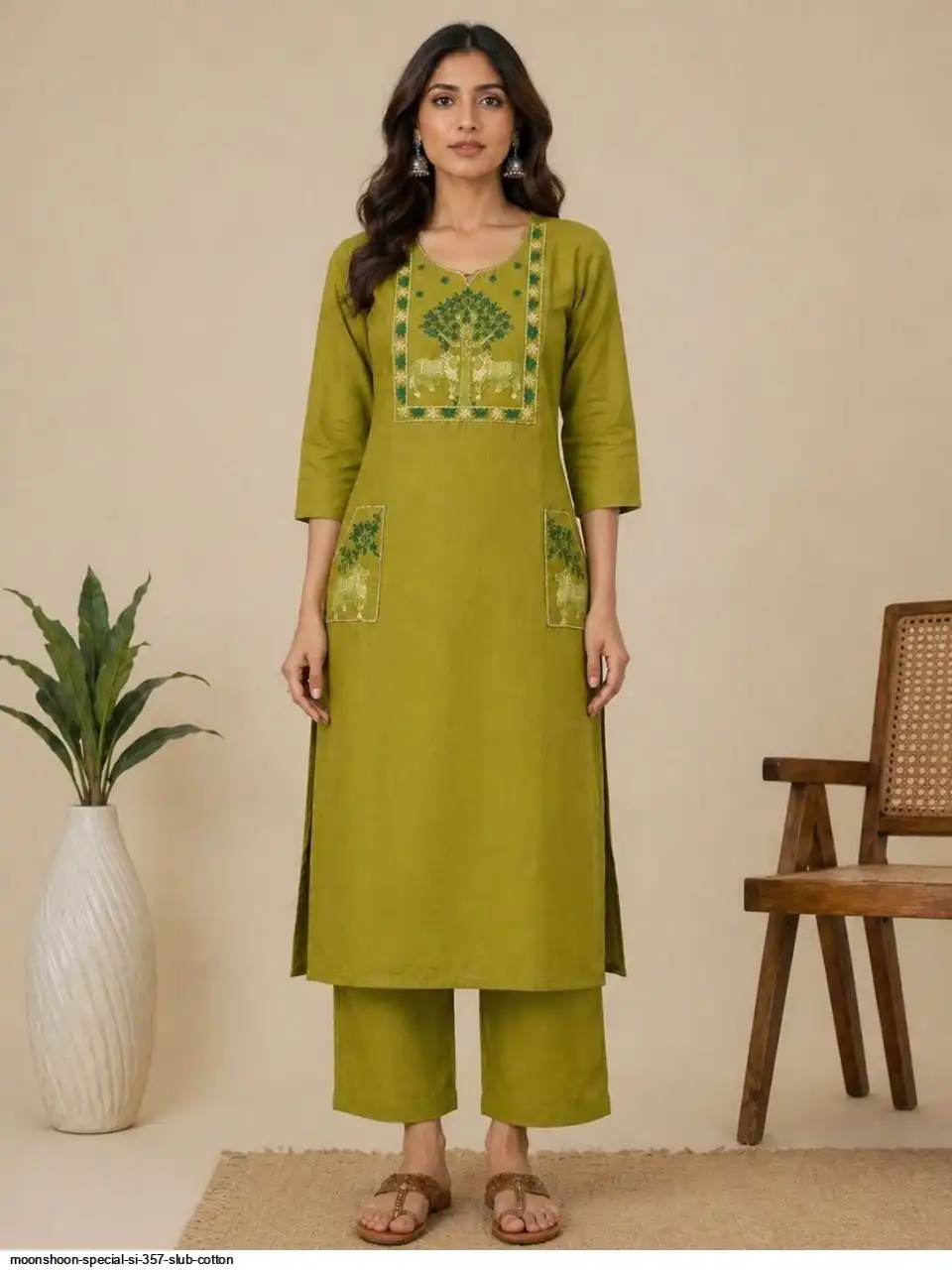 NEW SI 357 SLUB COTTON KURTI 2
