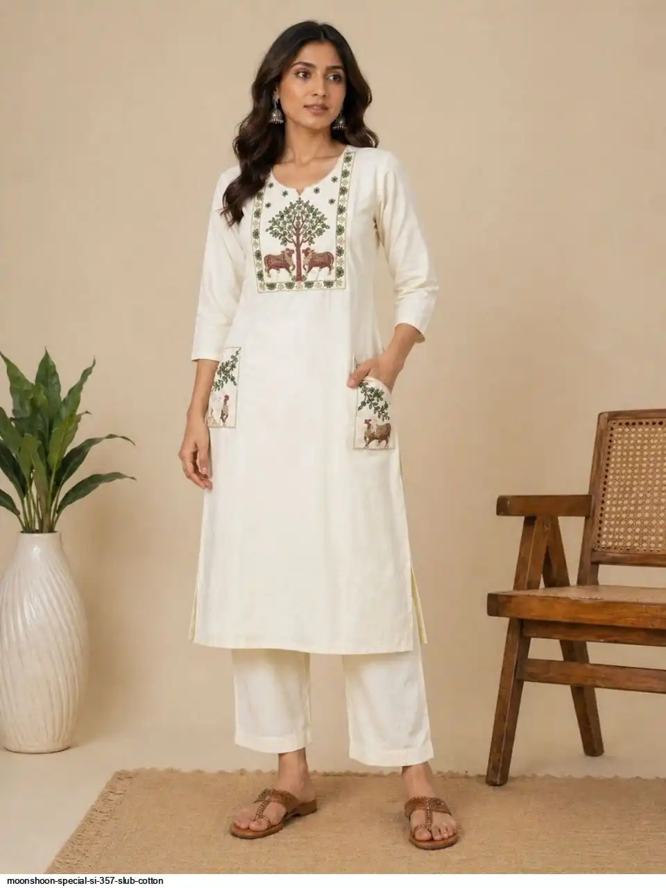 NEW SI 357 SLUB COTTON KURTI 3