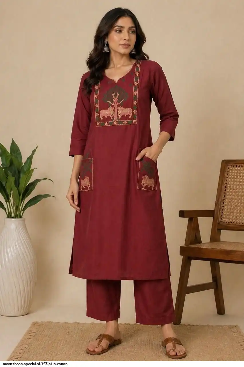 NEW SI 357 SLUB COTTON KURTI 4