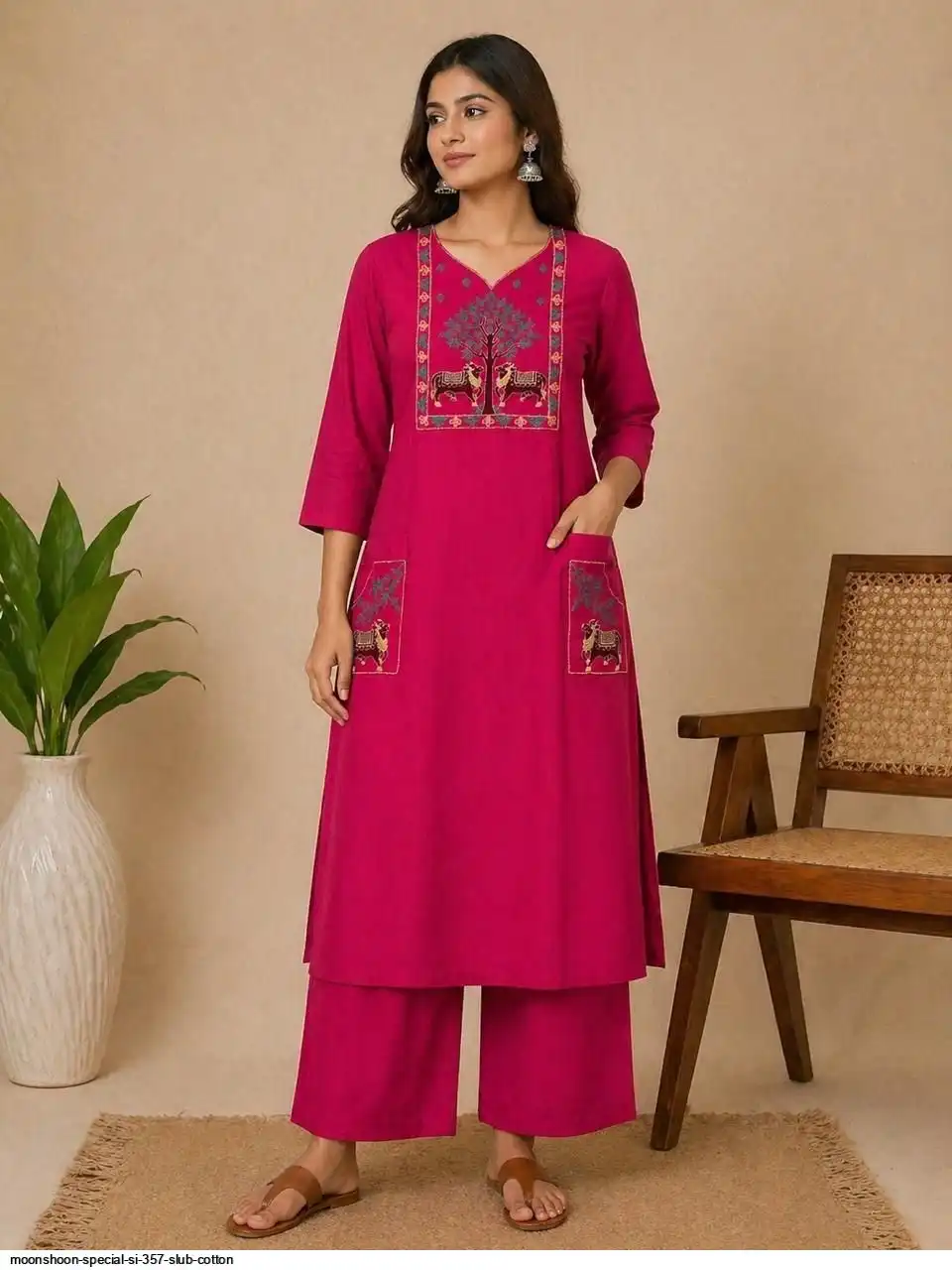 NEW SI 357 SLUB COTTON KURTI 5