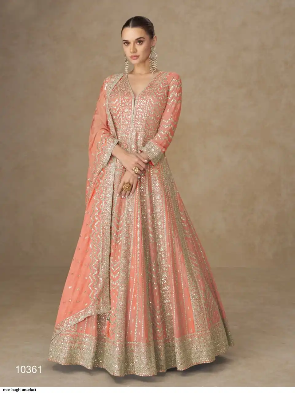 MOR BHAG ANARKALI CHINNON SEQUENCE GOWN 4