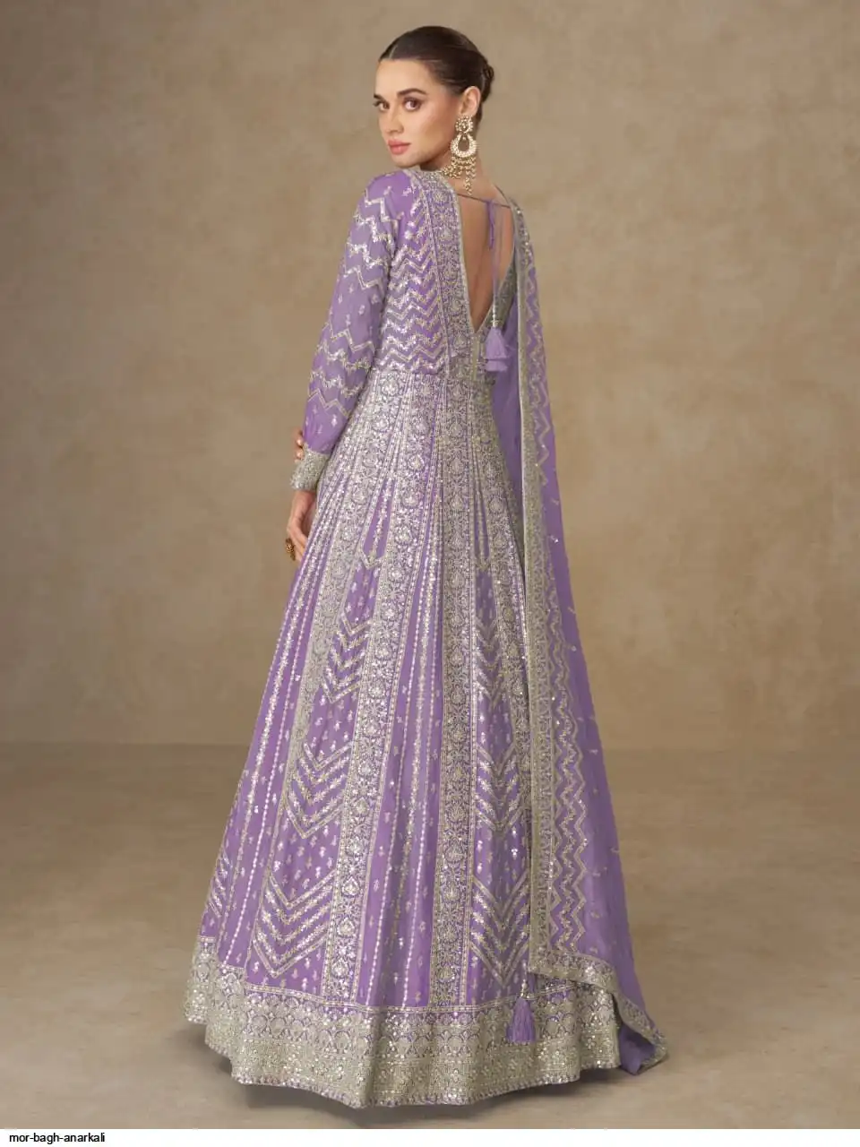 MOR BHAG ANARKALI CHINNON SEQUENCE GOWN 3