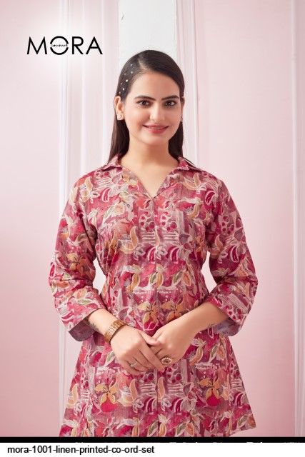 MORA COUTURE LINEN PRINTED CO ORD SET 1001