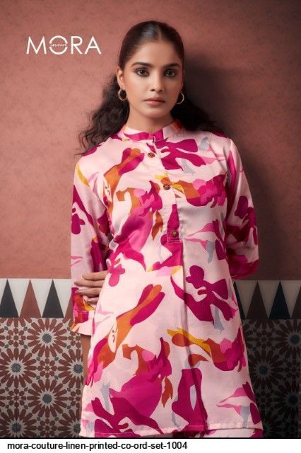 MORA COUTURE LINEN PRINTED CO ORD SET 1004