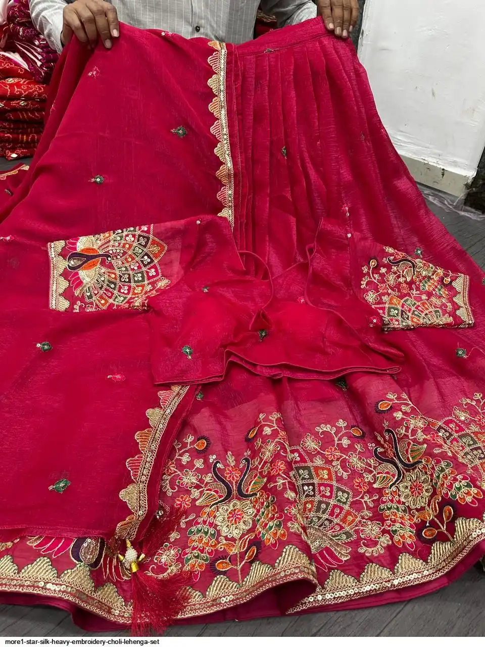 MORE1 STAR SILK HEAVY EMBROIDERY CHOLI LEHENGA SET G