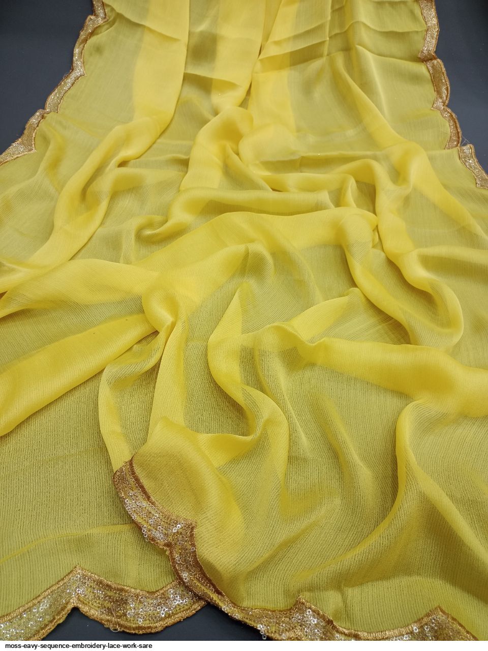 MOSS EAVY SEQUENCE EMBROIDERY LACE WORK SARE