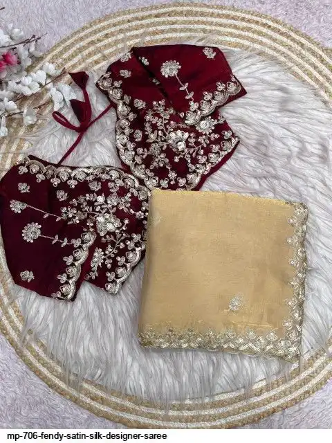 MP 706 FENDY SATIN SILK DESIGNER SAREE B