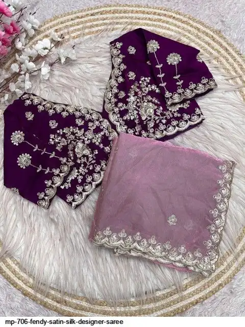 MP 706 FENDY SATIN SILK DESIGNER SAREE A