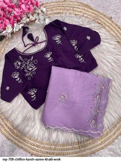 MP 708 CHIFFON KARSH SAREE KHATLI WORK C