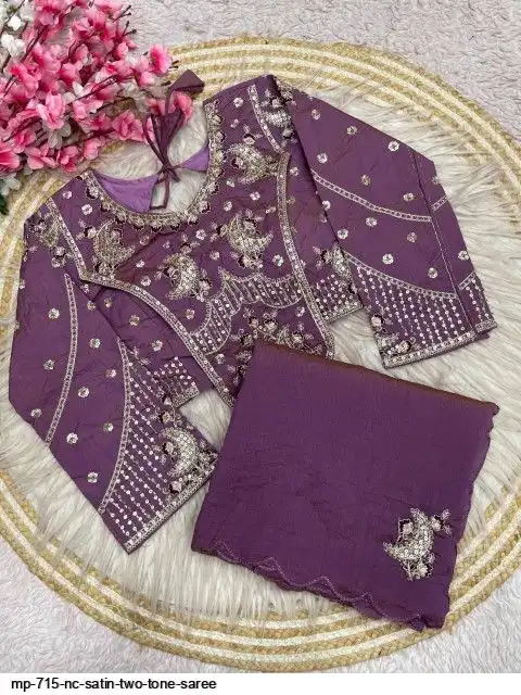 MP 715 NC SATIN TWO TONE SAREE B