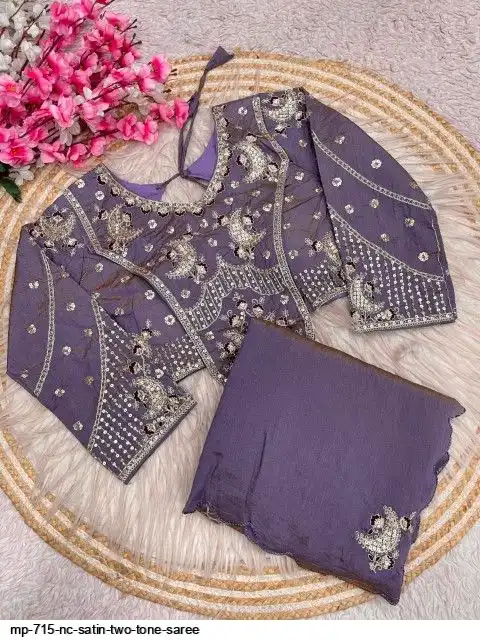 MP 715 NC SATIN TWO TONE SAREE C