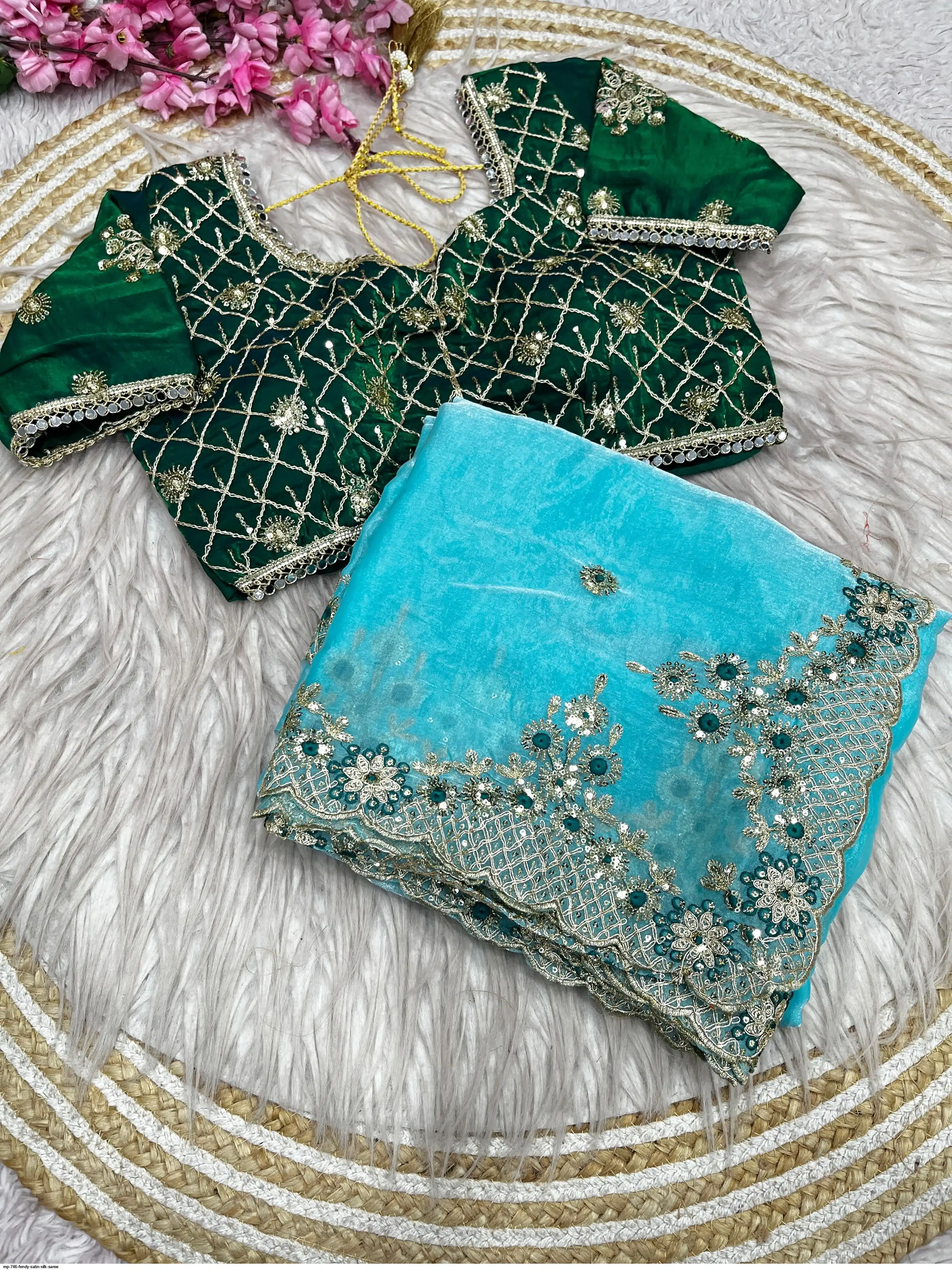 MP 746 FENDY SATIN SILK SAREE 1