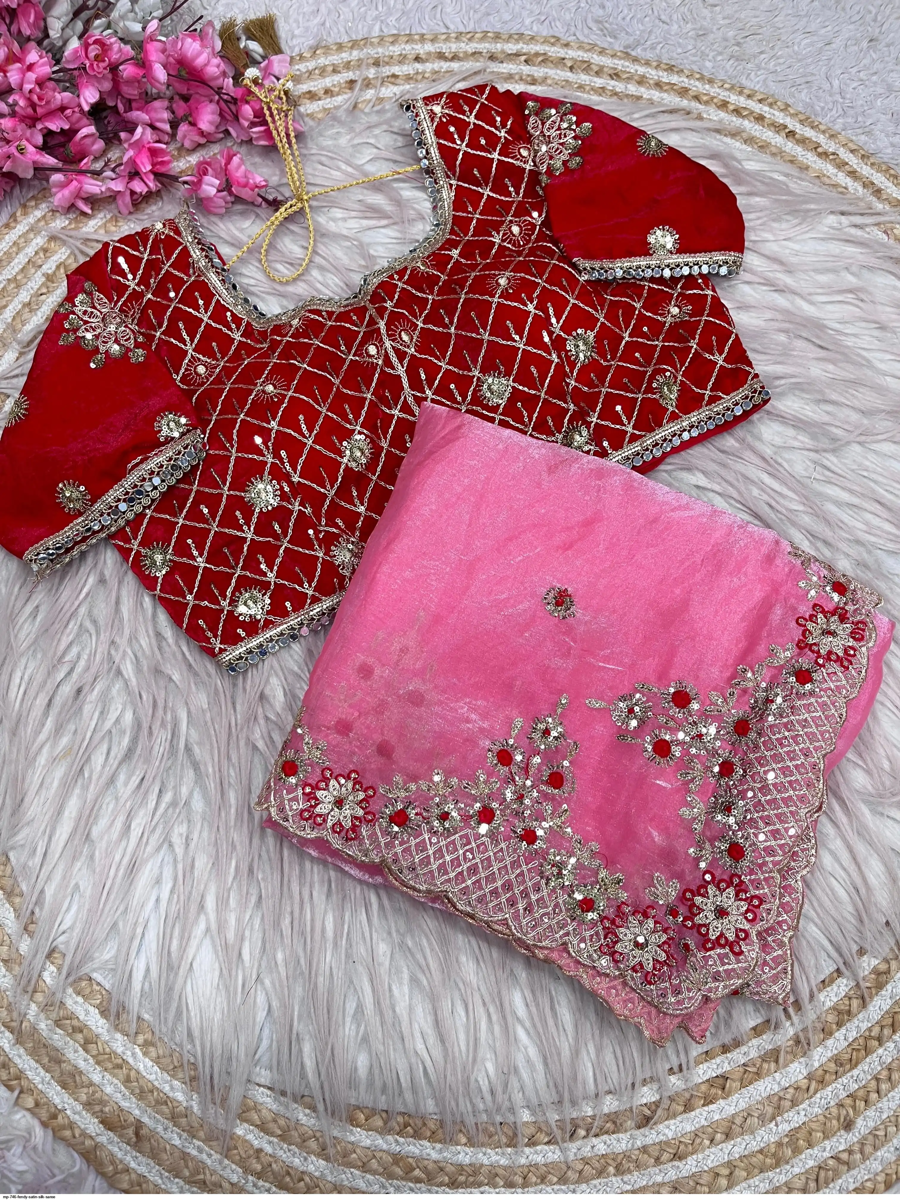 MP 746 FENDY SATIN SILK SAREE 2