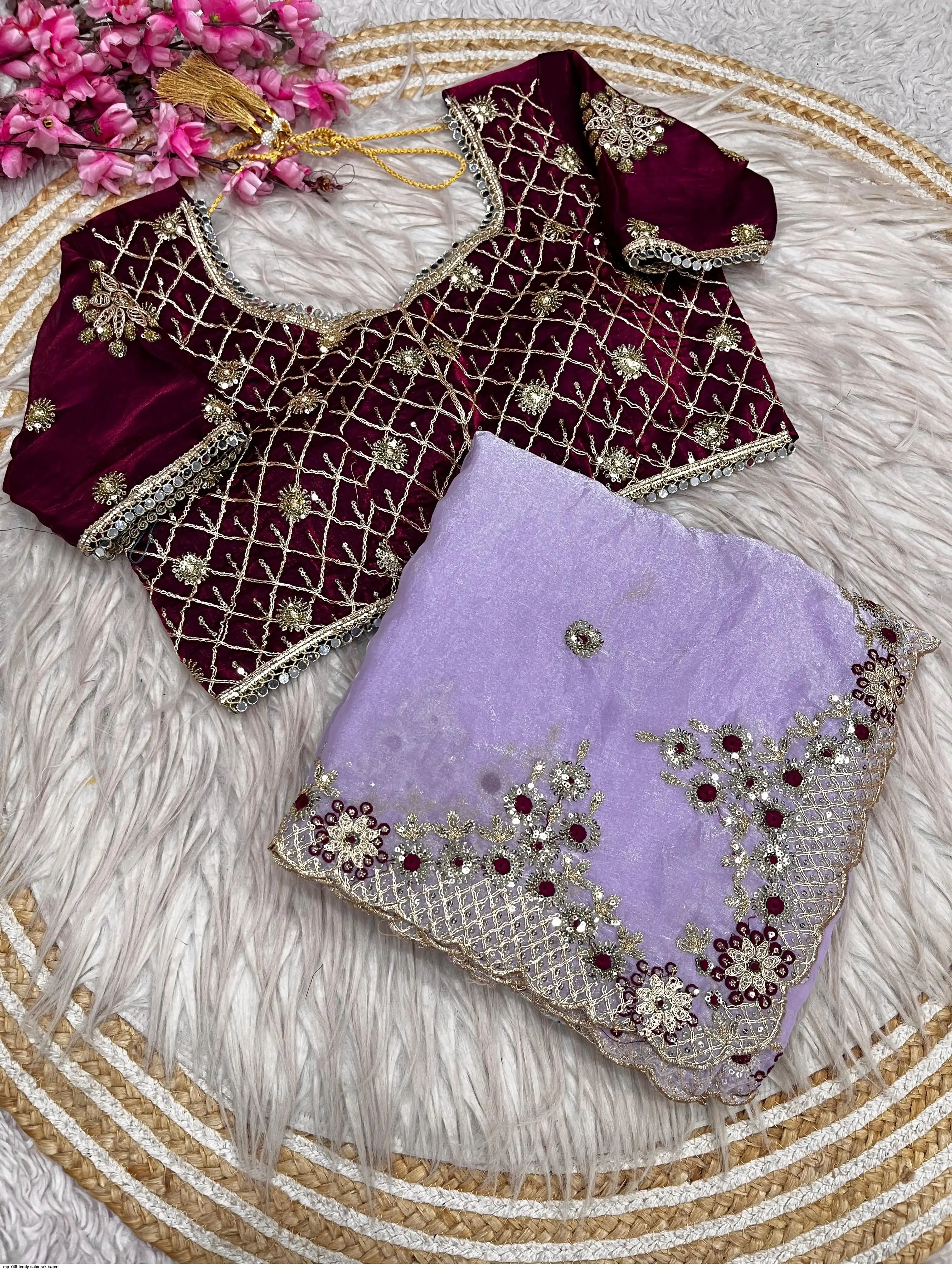 MP 746 FENDY SATIN SILK SAREE 3