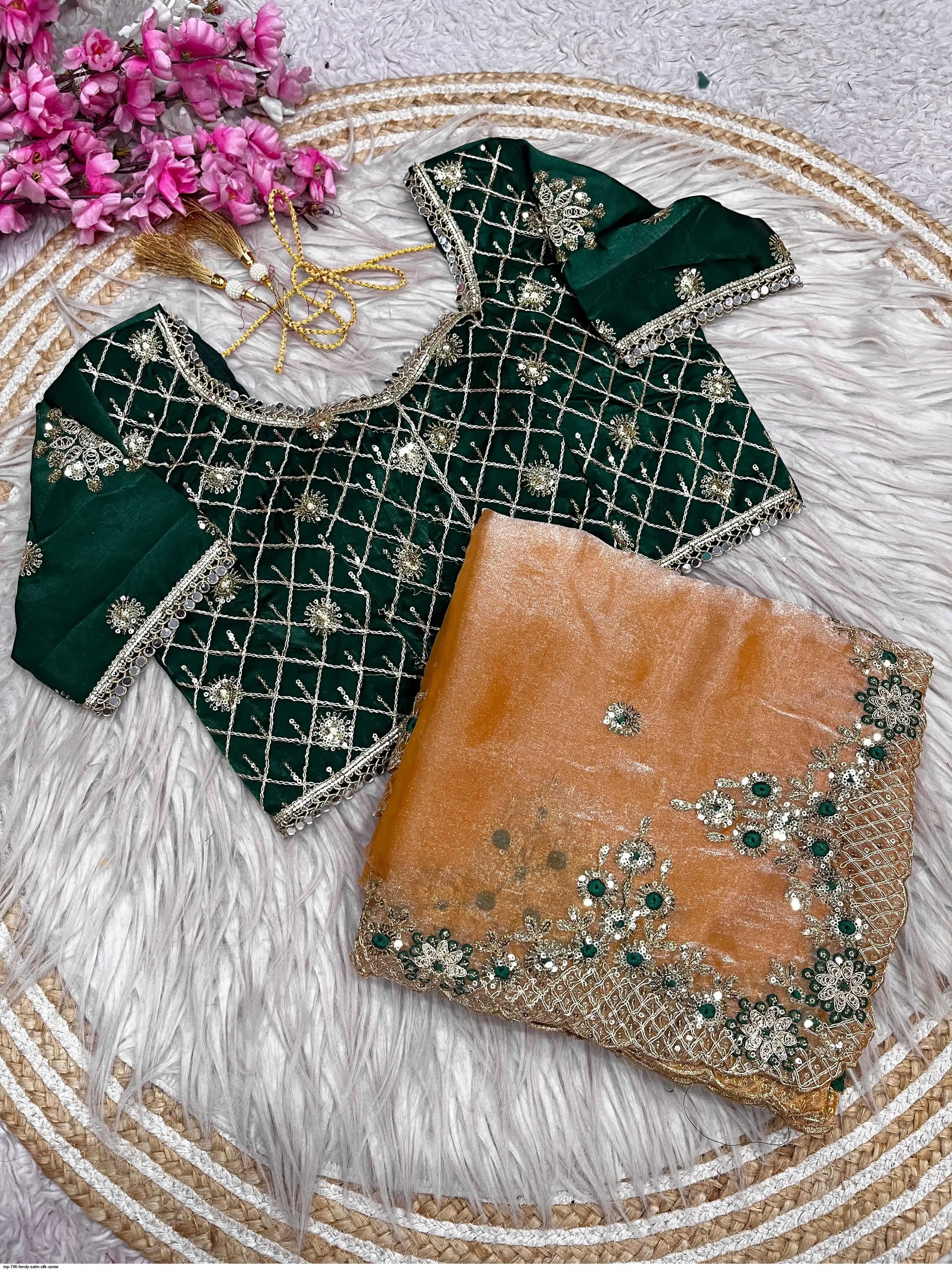 MP 746 FENDY SATIN SILK SAREE 5