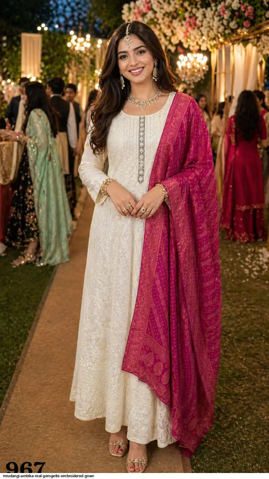 MRUDANGI AMBIKA REAL GEROGETTE EMBROIDERED GOWN 967