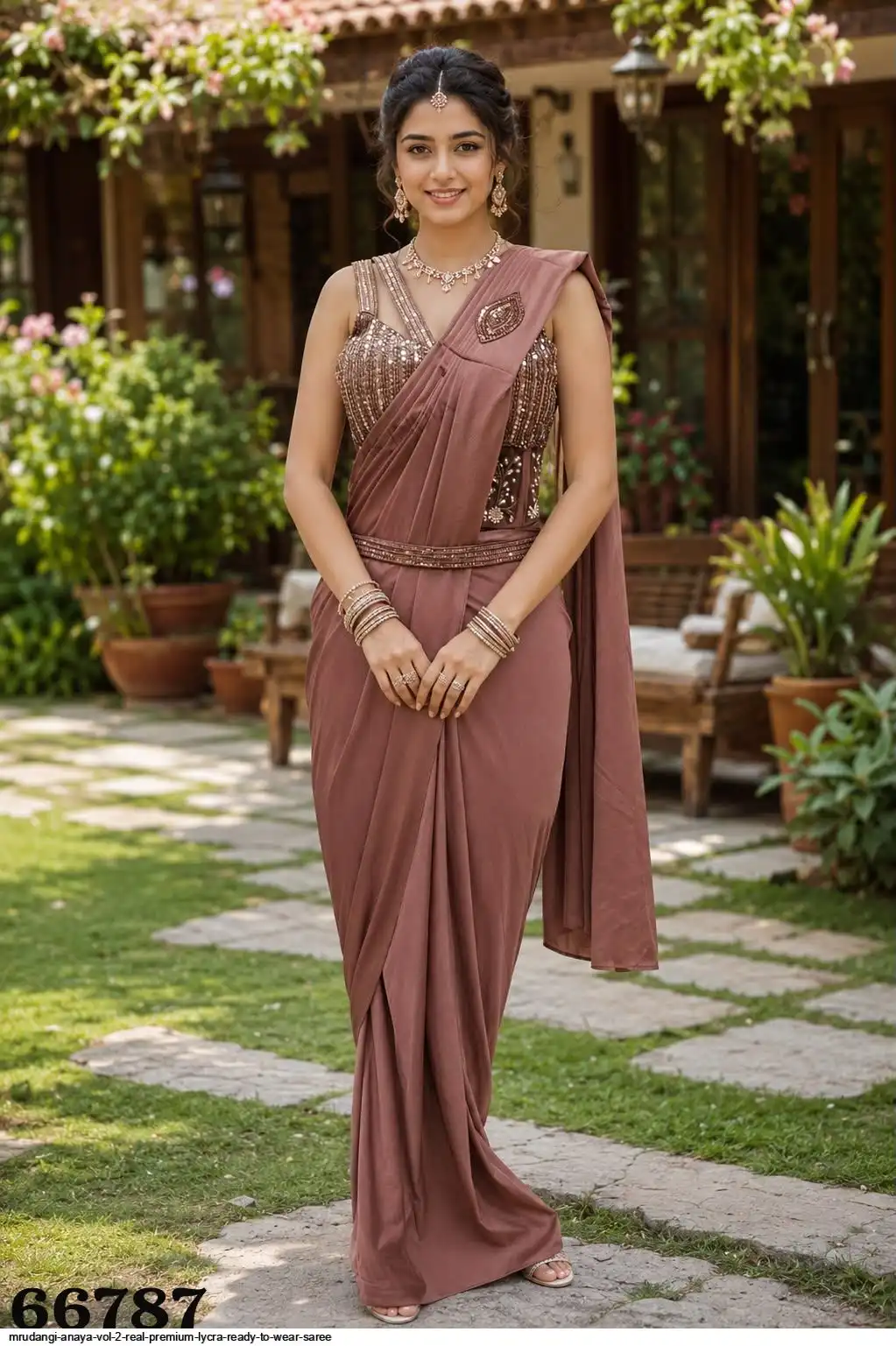 MRUDANGI ANAYA VOL 2 REAL PREMIUM LYCRA READY TO WEAR SAREE 66787