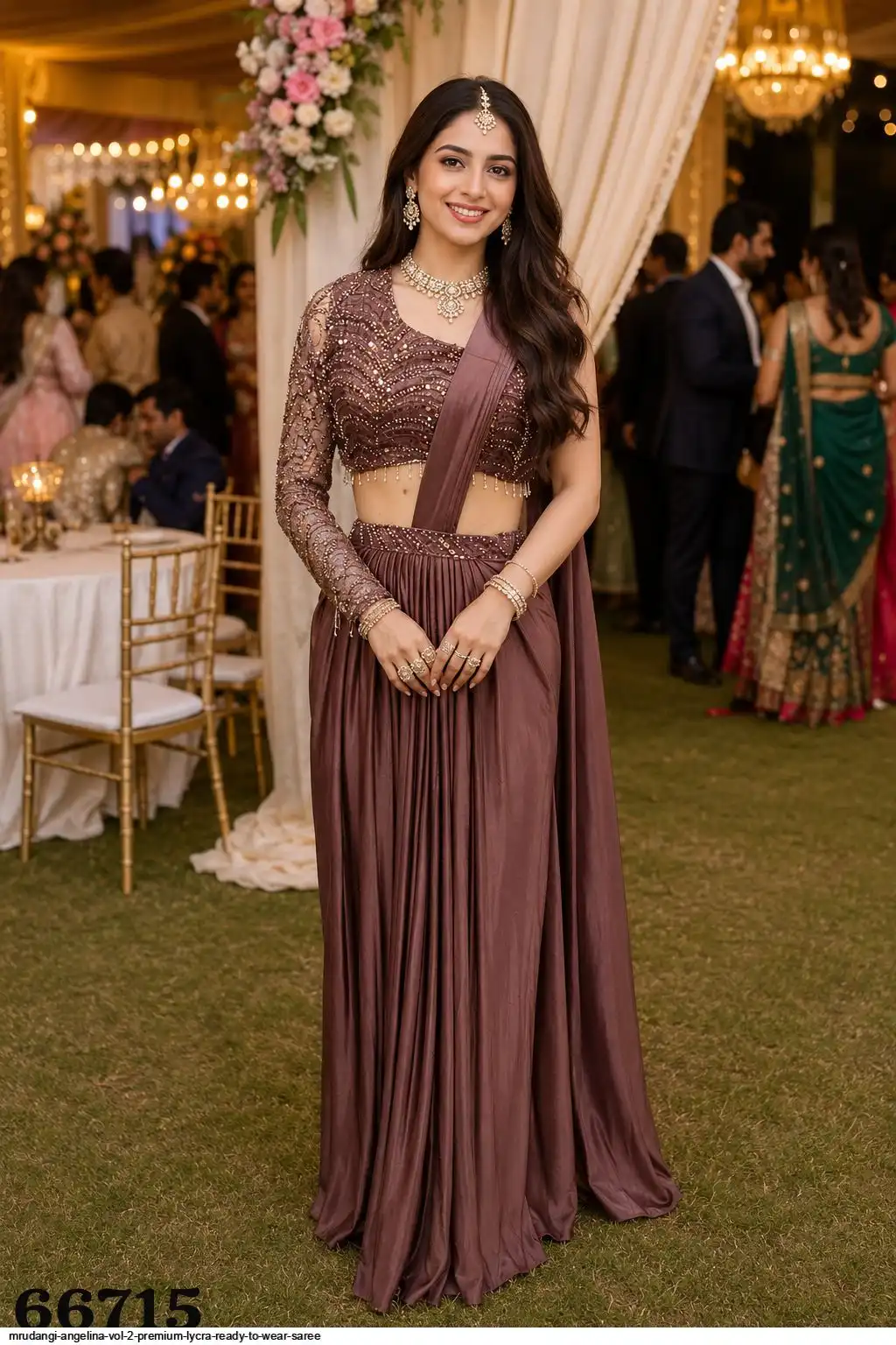 MRUDANGI ANGELINA VOL 2 PREMIUM LYCRA READY TO WEAR SAREE 66715