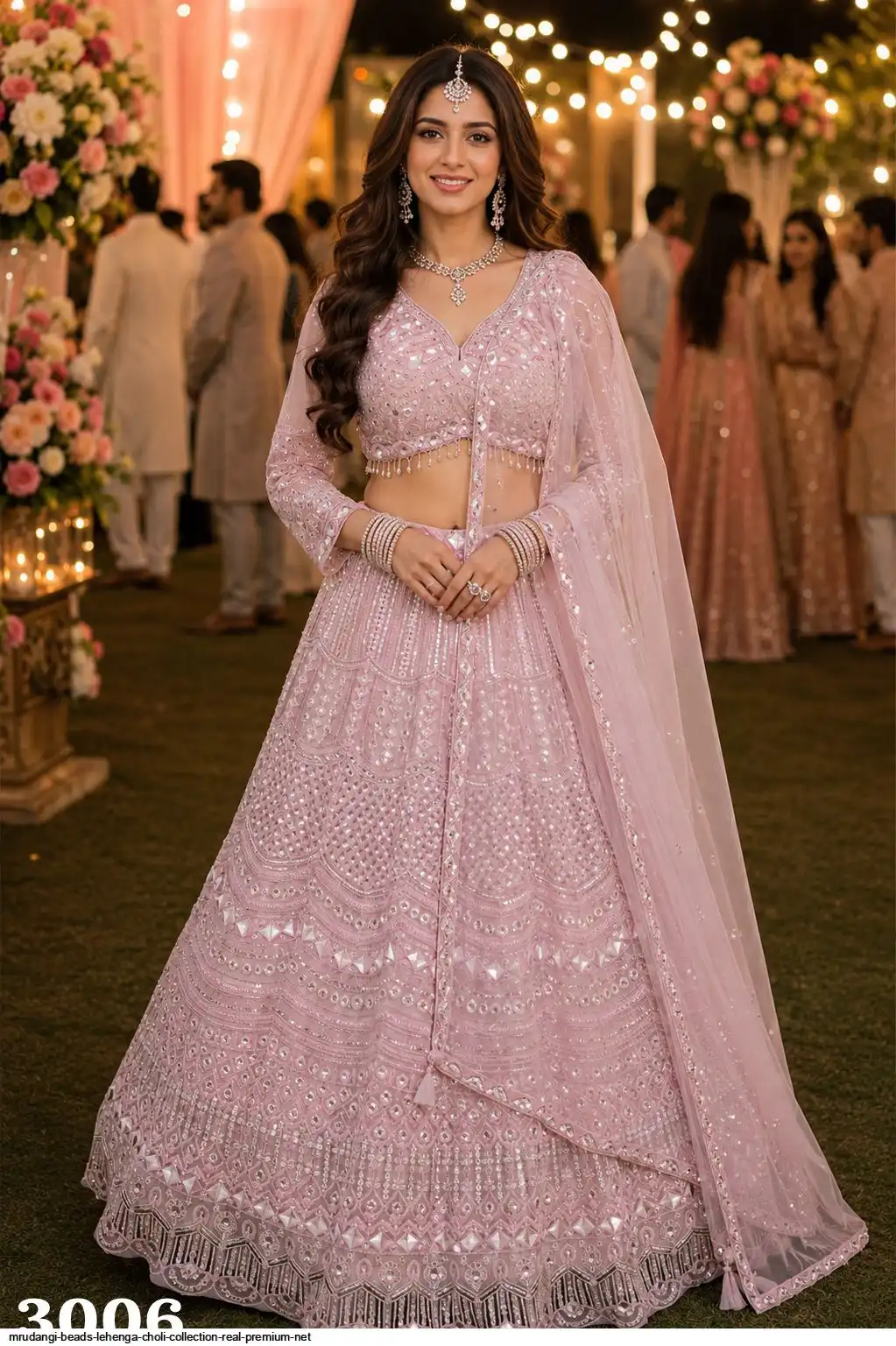 MRUDANGI BEADS LEHENGA CHOLI COLLECTION REAL PREMIUM NET 3006