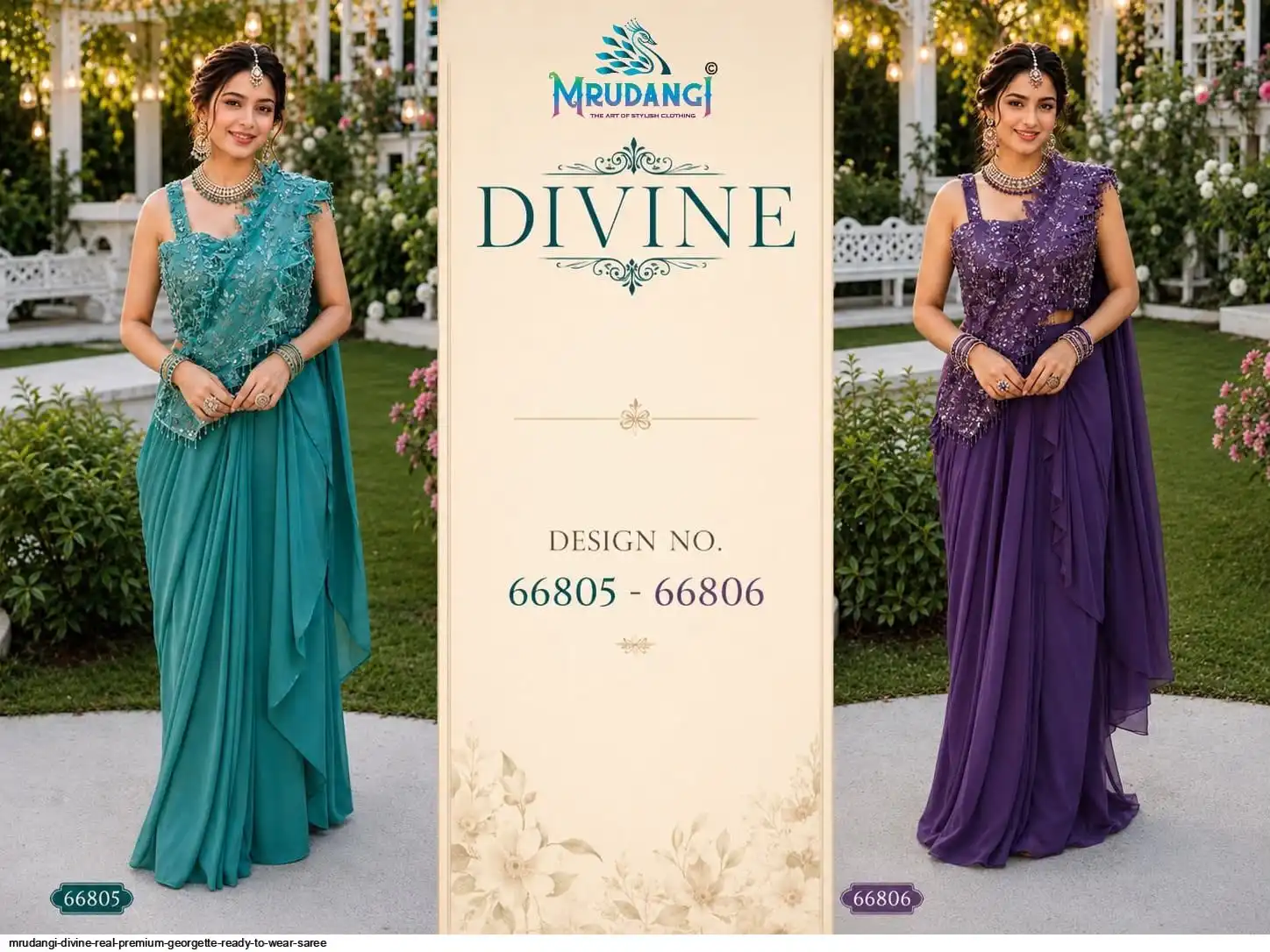 MRUDANGI DIVINE REAL PREMIUM GEORGETTE READY TO WEAR SAREE