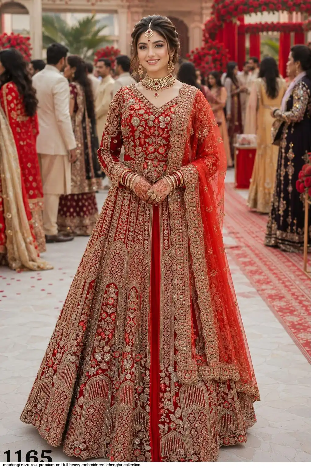 MRUDANGI ELIZA REAL PREMIUM NET FULL HEAVY EMBROIDERED LEHENGHA COLLECTION 1165