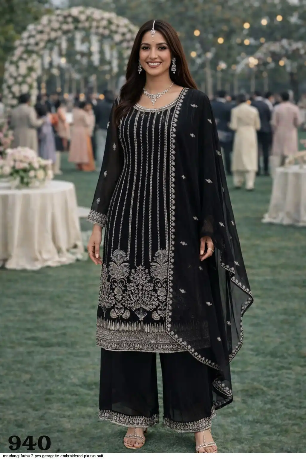 MRUDANGI FARHA 2 PCS GEORGETTE EMBROIDERED PLAZZO SUIT 940
