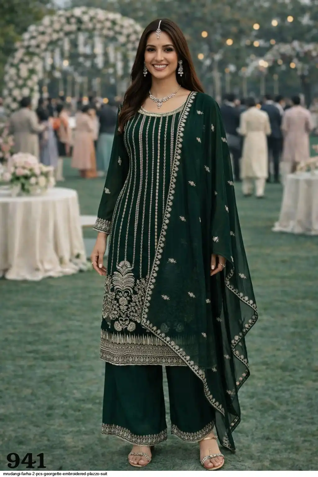 MRUDANGI FARHA 2 PCS GEORGETTE EMBROIDERED PLAZZO SUIT 941