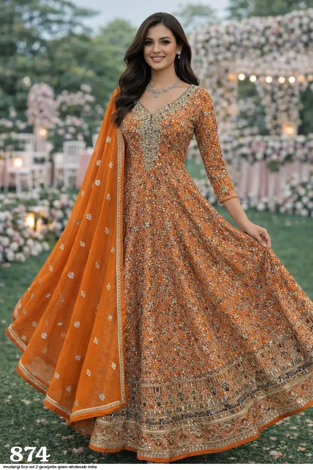 MRUDANGI FIZA VOL 2 GEORGETTE GOWN WHOLESALE INDIA 874