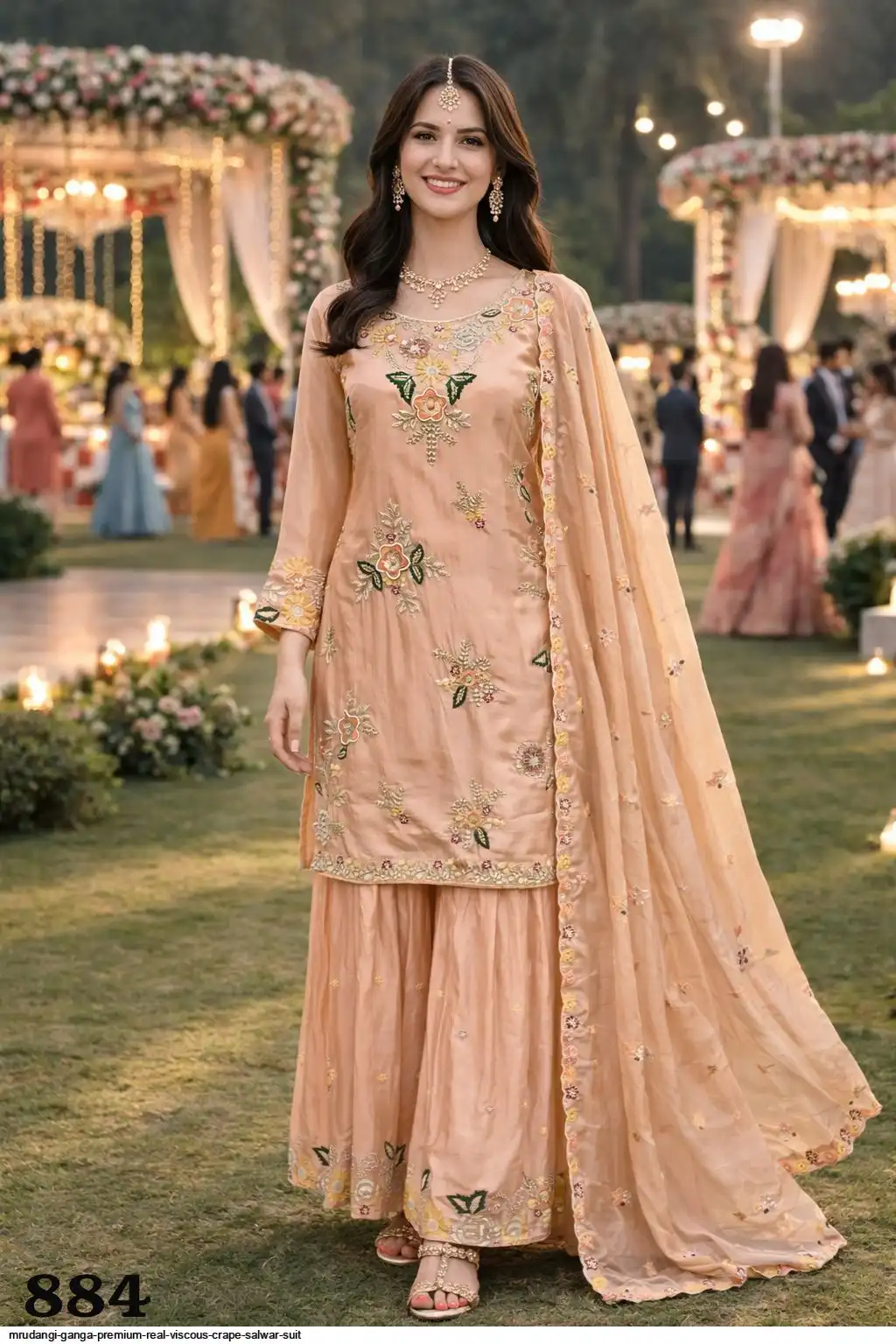 MRUDANGI GANGA PREMIUM REAL VISCOUS CRAPE SALWAR SUIT 884