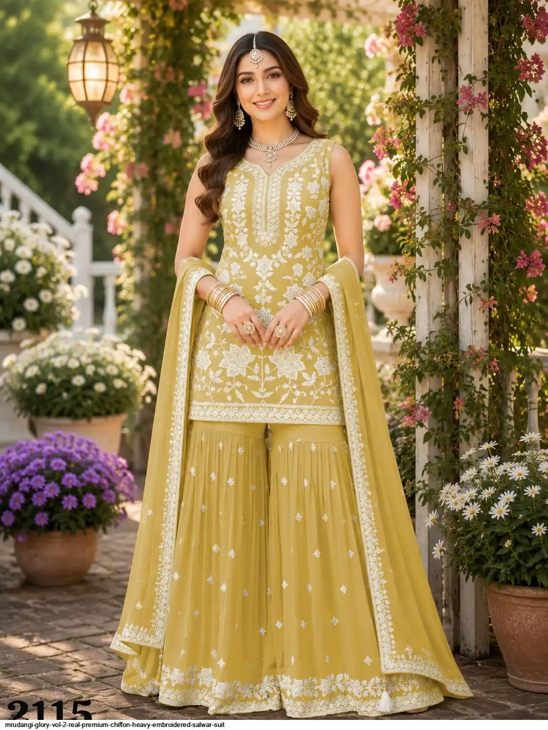 MRUDANGI GLORY VOL 2 REAL PREMIUM CHIFFON HEAVY EMBROIDERED SALWAR SUIT 2115