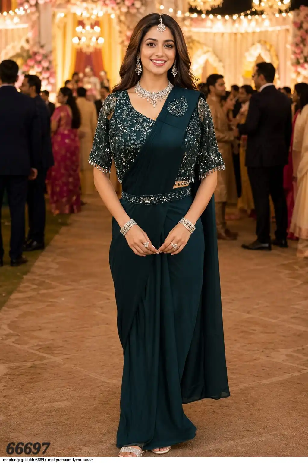 MRUDANGI GULRUKH 66697 REAL PREMIUM LYCRA SAREE 1