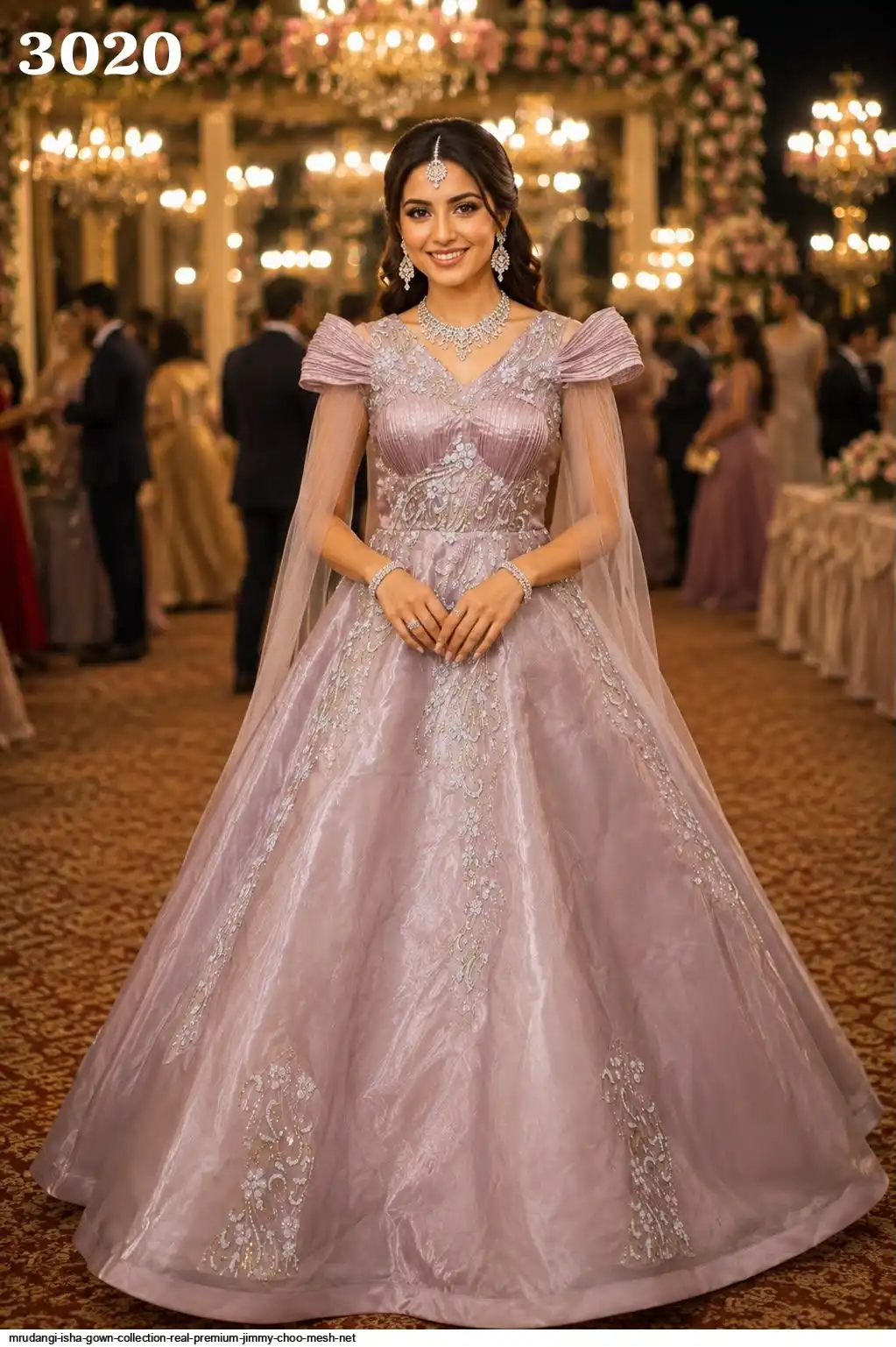 MRUDANGI ISHA GOWN COLLECTION REAL PREMIUM JIMMY CHOO MESH NET 3020