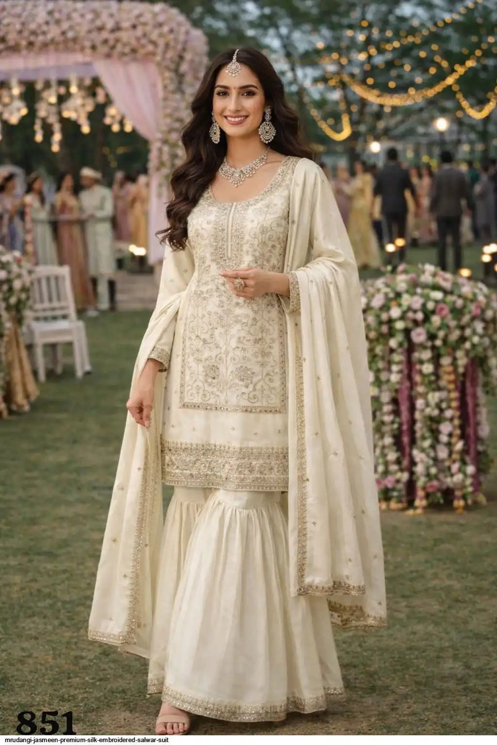 MRUDANGI JASMEEN PREMIUM SILK EMBROIDERED SALWAR SUIT 851