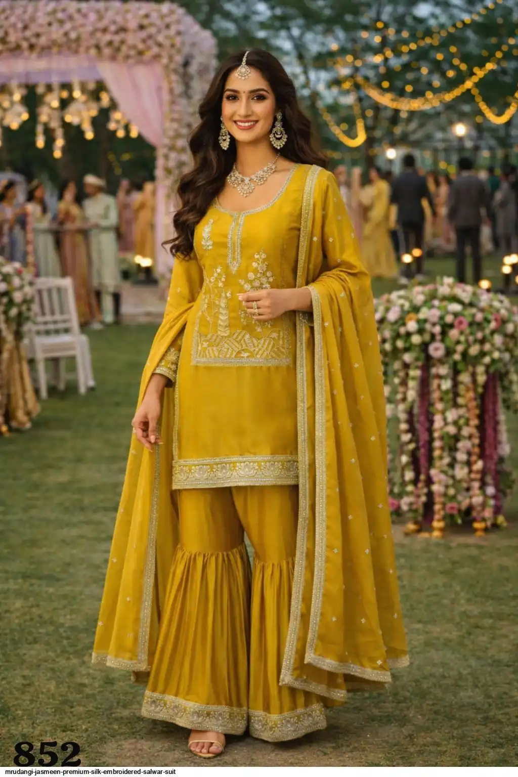 MRUDANGI JASMEEN PREMIUM SILK EMBROIDERED SALWAR SUIT 852