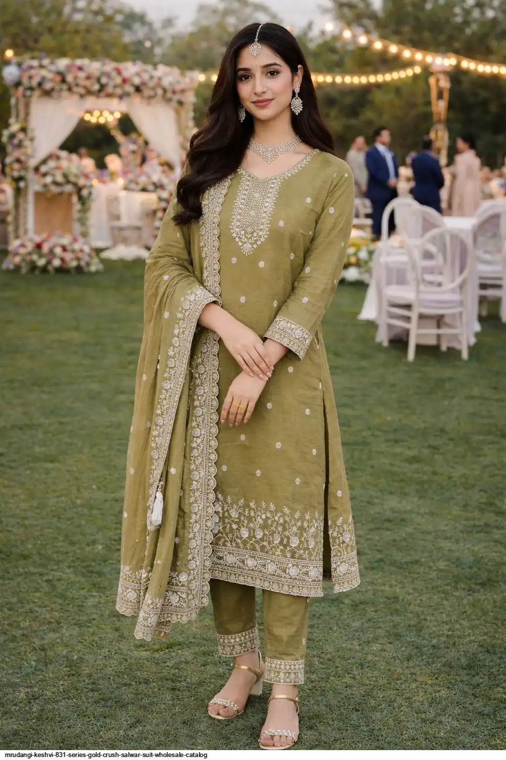 MRUDANGI KESHVI 831 SERIES GOLD CRUSH SALWAR SUIT WHOLESALE CATALOG 833