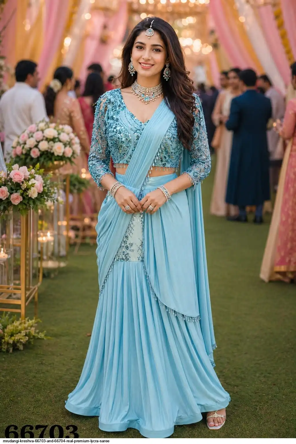 MRUDANGI KRESHVA 66703 AND 66704 REAL PREMIUM LYCRA SAREE 1