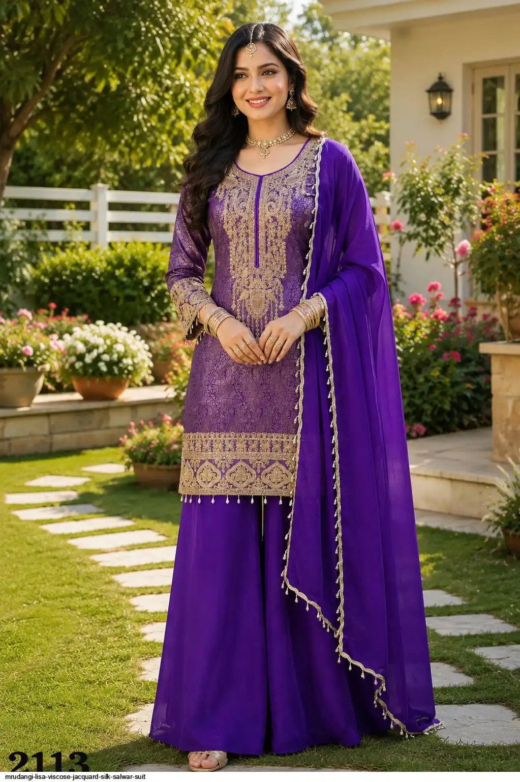MRUDANGI LISA VISCOSE JACQUARD SILK SALWAR SUIT 2113