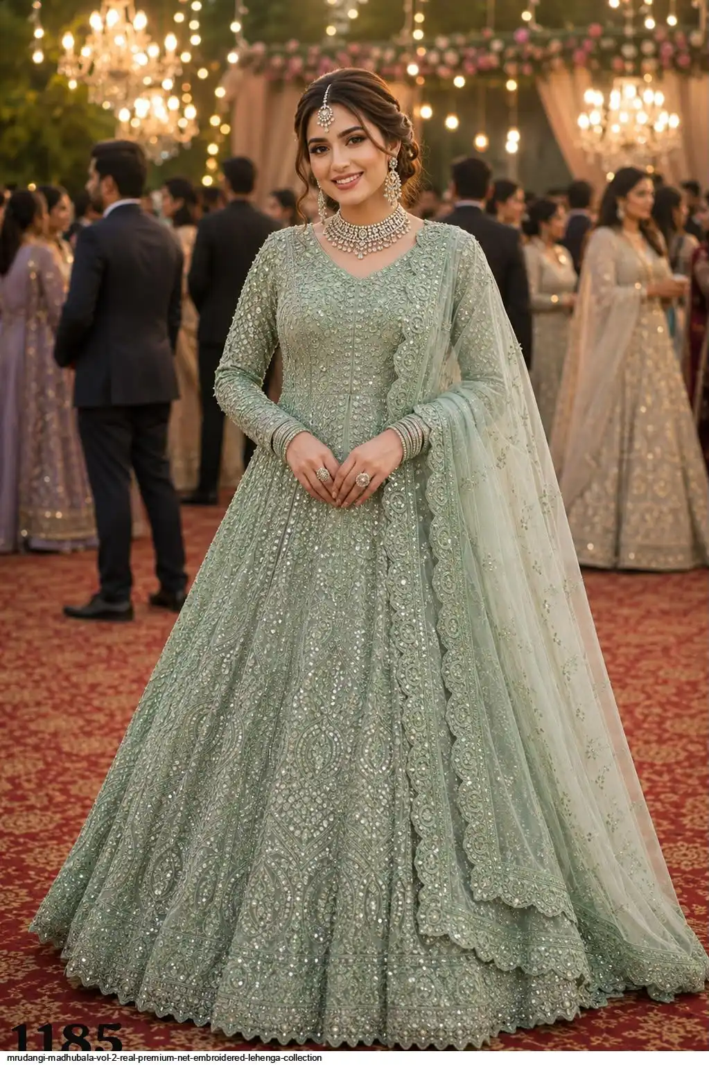 MRUDANGI MADHUBALA VOL 2 REAL PREMIUM NET EMBROIDERED LEHENGA COLLECTION 1185