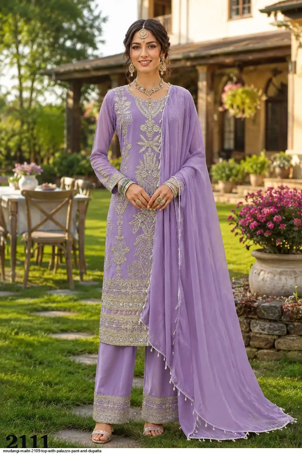 MRUDANGI MAITRI 2109 TOP WITH PALAZZO PANT AND DUPATTA 3