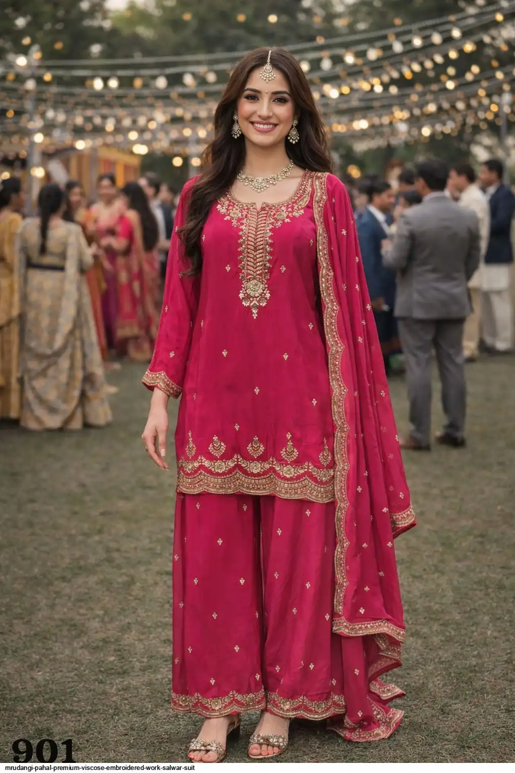 MRUDANGI PAHAL PREMIUM VISCOSE EMBROIDERED WORK SALWAR SUIT 901