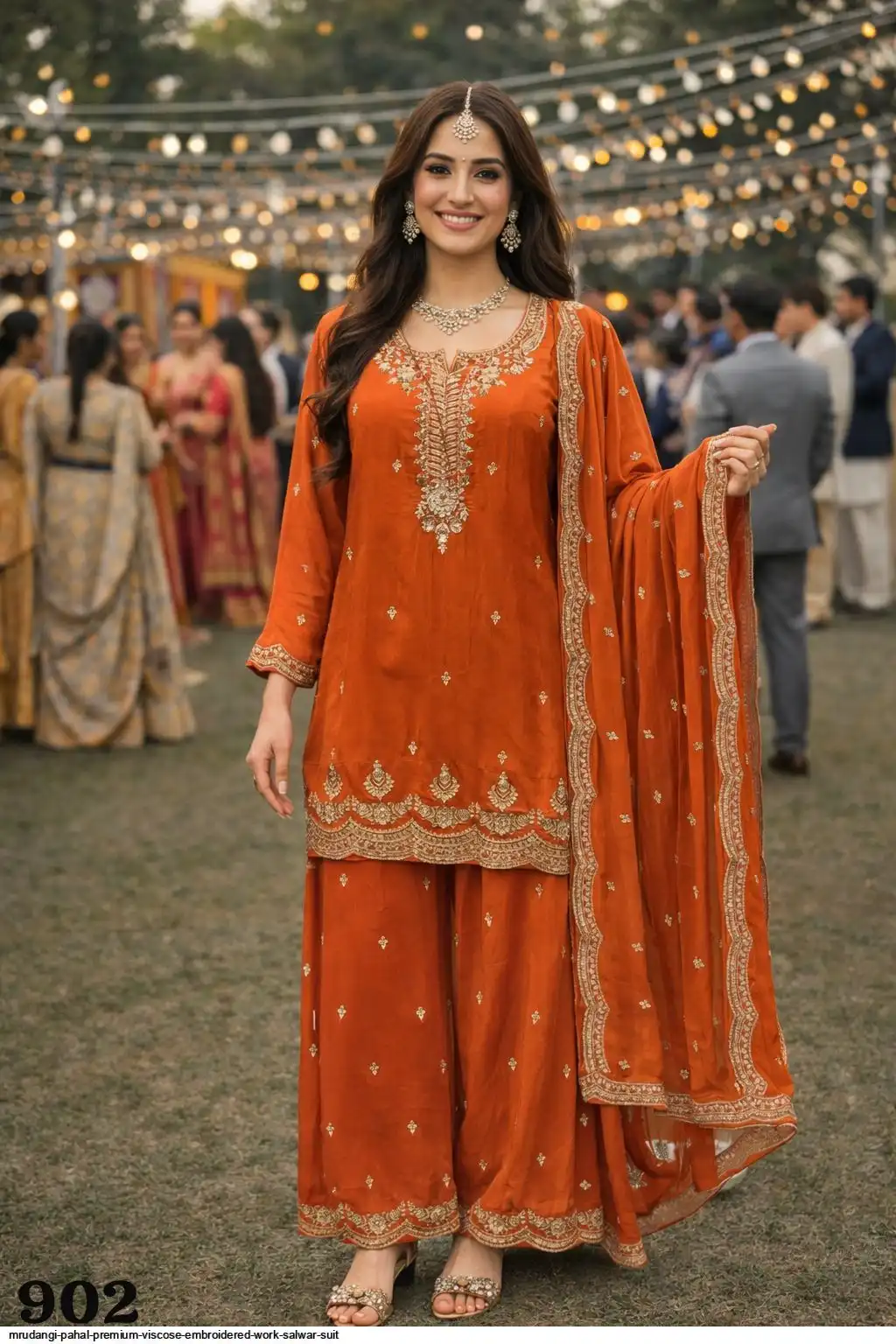 MRUDANGI PAHAL PREMIUM VISCOSE EMBROIDERED WORK SALWAR SUIT 902